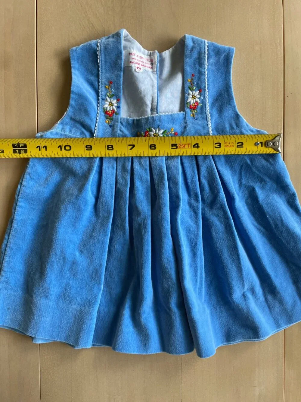 Vintage Rare Swiss 100% Woven Cotton Embroidered‎ Toddler Girl Tank Top - Size 2